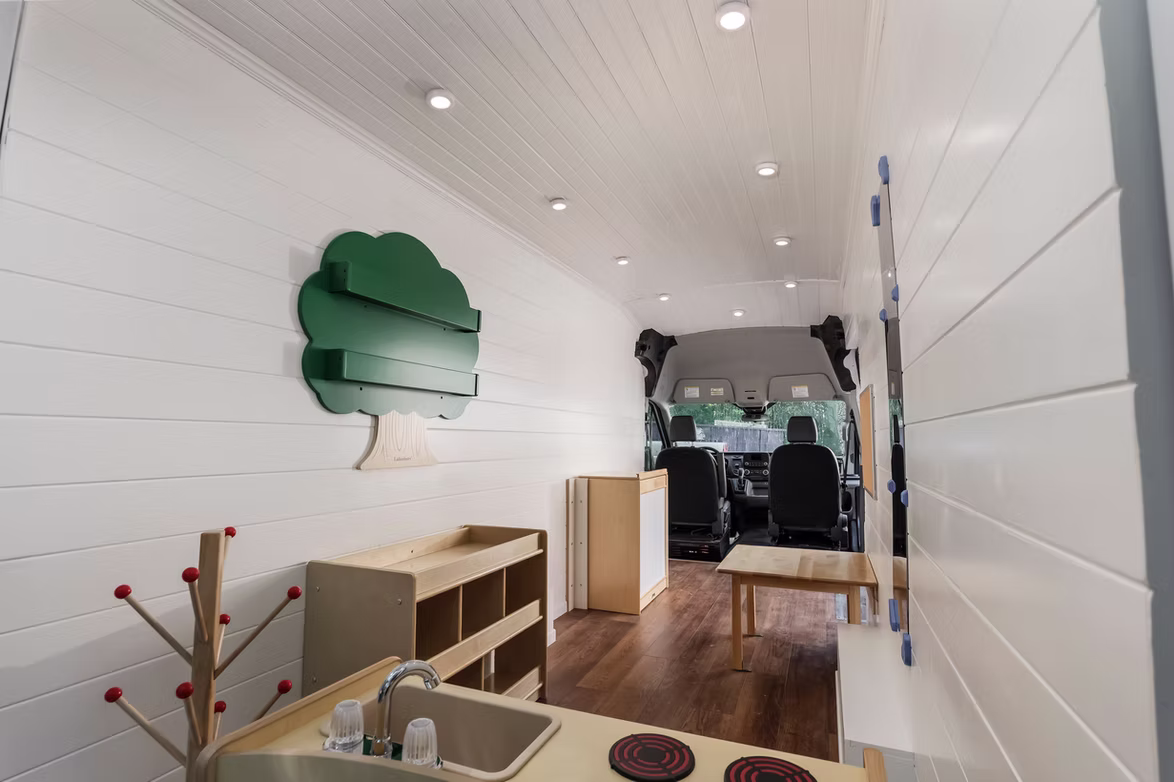 Playspace van storage and seating