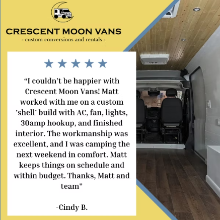 Customer testimonial from Cindy B. about her custom shell build