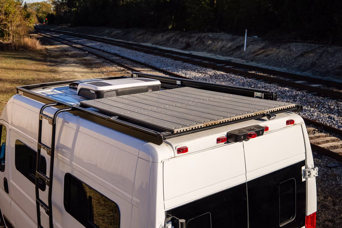 Top view of a campervan build